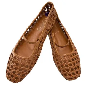 Joie Weavy Brown Ballet Flats with Strap Brown Size 8.5 $228 Beachy Coastal