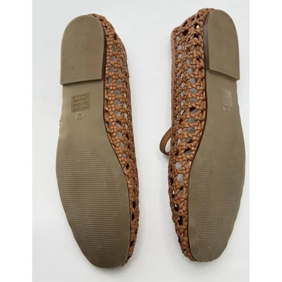 Joie Weavy Brown Ballet Flats with Strap Brown Size 8.5 $228 Beachy Coastal