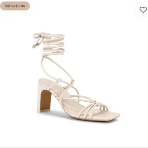 JONATHAN SIMKHAI MEGHAN SQUARETOED HEEL WRAP SANDALS
