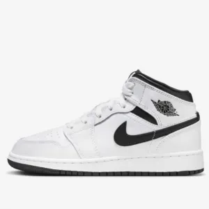 Jordan 1 Mid Reverse Panda White Black Sneakers Shoes Men's Size 7 Women's 8.5
