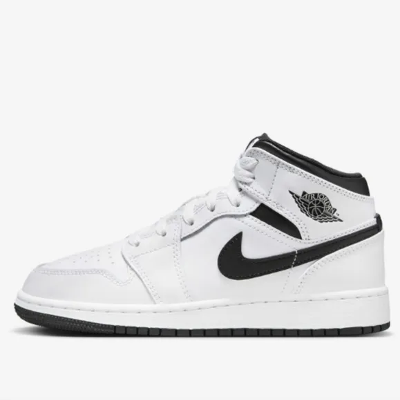 Jordan 1 Mid Reverse Panda White Black Sneakers Shoes Men's Size 7 Women's 8.5