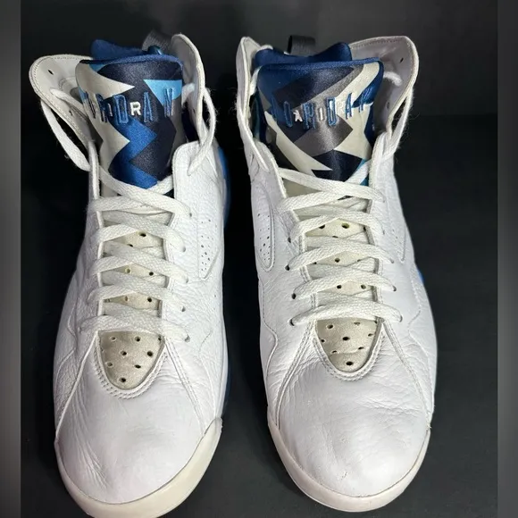 Jordan Men's White and Blue Sneakers size 14 pre owned good condition