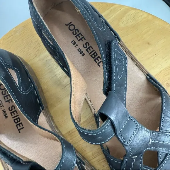 Josef Seibel Rosalie 29 Women's Black Leather Mary Jane shoe 38/7-7.5