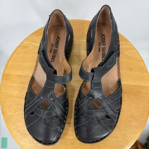 Josef Seibel Rosalie 29 Women's Black Leather Mary Jane shoe 38/7-7.5
