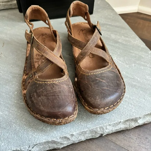 Josef Seibel Women Sz 37 (US 6-6.5) Rosalie 13 Brandy Leather Closed Toe Shoes