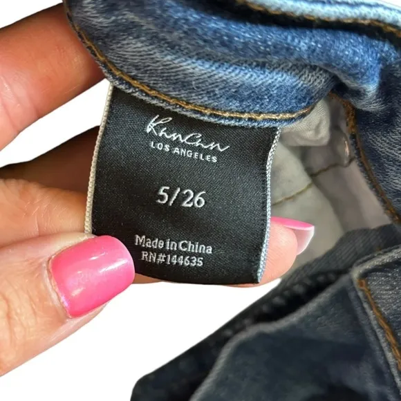 KanCan Distressed Blue Skinny Jeans Distressed Denim Women’s 26 Cotton Feminine