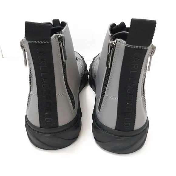 Karl Lagerfeld‎ Leather Double Zip Hi Top Sneakers, NEW, Size 9|EUR 42