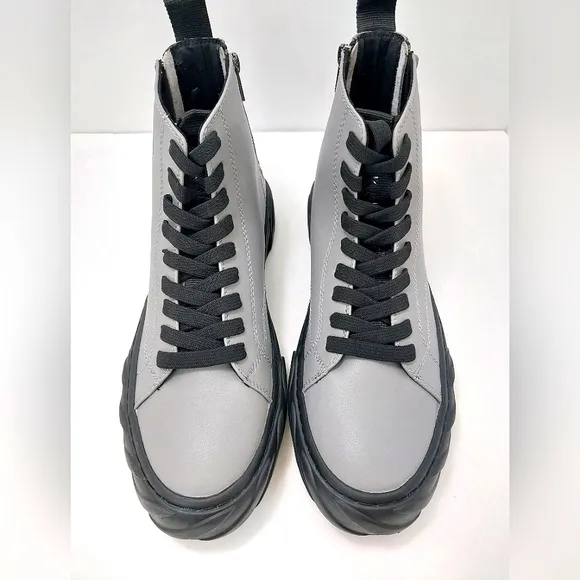 Karl Lagerfeld‎ Leather Double Zip Hi Top Sneakers, NEW, Size 9|EUR 42
