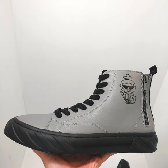 Karl Lagerfeld‎ Leather Double Zip Hi Top Sneakers, NEW, Size 9|EUR 42