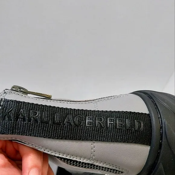 Karl Lagerfeld‎ Leather Double Zip Hi Top Sneakers, NEW, Size 9|EUR 42