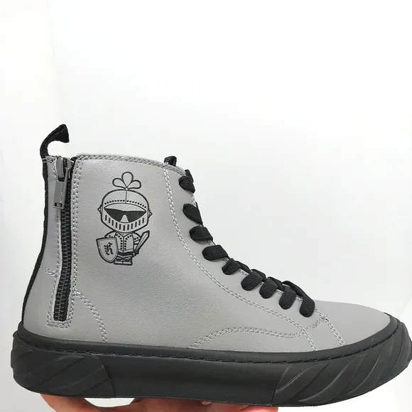 Karl Lagerfeld‎ Leather Double Zip Hi Top Sneakers, NEW, Size 9|EUR 42