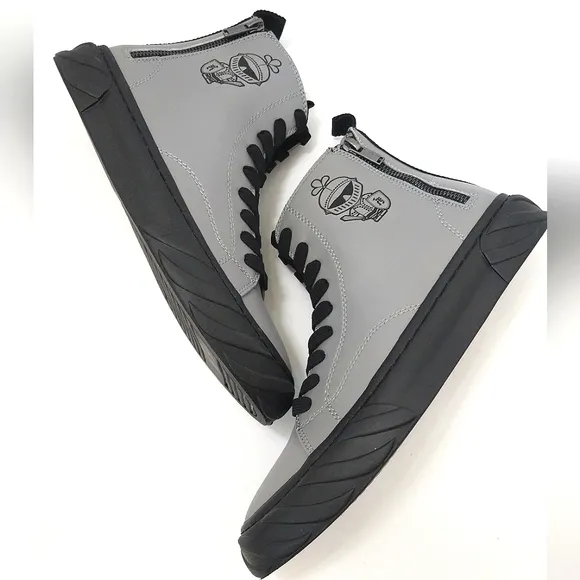 Karl Lagerfeld‎ Leather Double Zip Hi Top Sneakers, NEW, Size 9|EUR 42