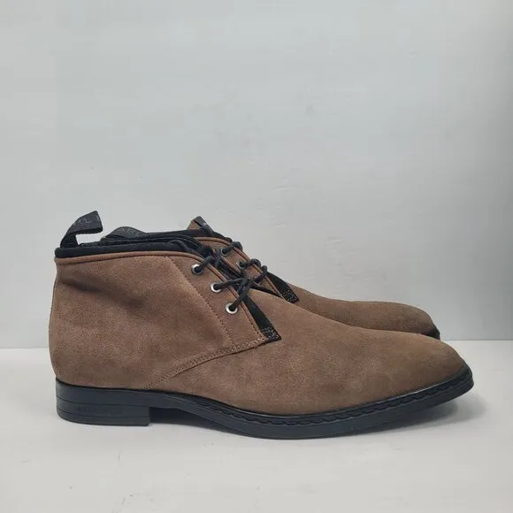 Karl Lagerfeld Men's Brown Leather Lace-Up Ankle Boots US Size 13 EU 46