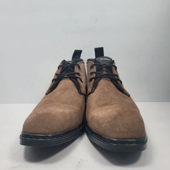 Karl Lagerfeld Men's Brown Leather Lace-Up Ankle Boots US Size 13 EU 46