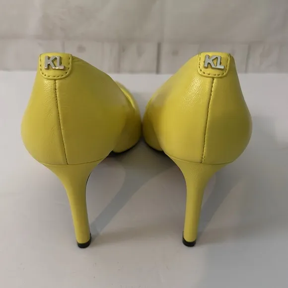 Karl Lagerfeld Size 7M/A22 glora Elegant Yellow Women's Heels Office Siren