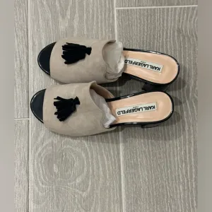 Karl Lagerfeld Women's Black and Tan Mules