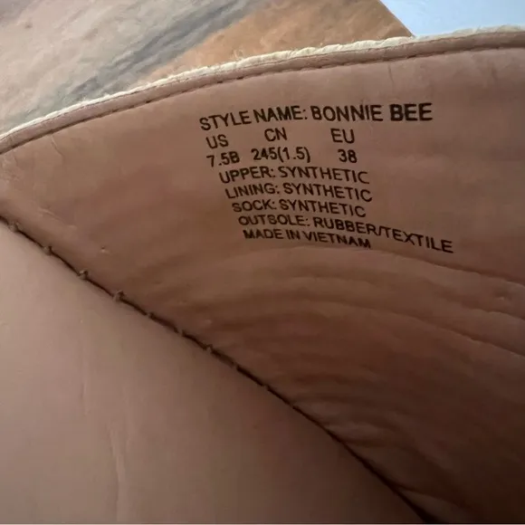 Kate Spade BonnieEmbroidered Bee Straw Flats,Natural Beige Shoes Size 7.5 B