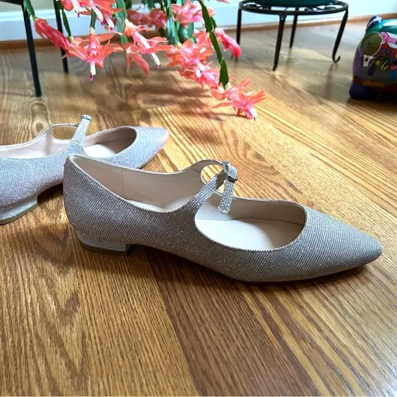 Kate Spade Canvas Glitter Accents Mary Jane Flats