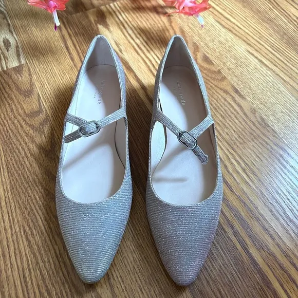 Kate Spade Canvas Glitter Accents Mary Jane Flats