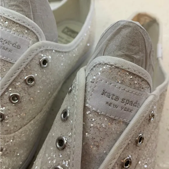 Kate spade glitter keds 7.5! Wedding shoes!