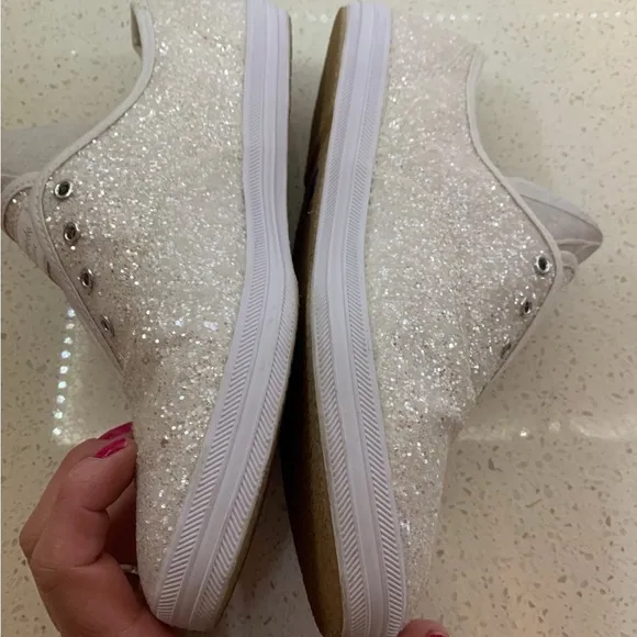 Kate spade glitter keds 7.5! Wedding shoes!