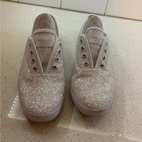 Kate spade glitter keds 7.5! Wedding shoes!