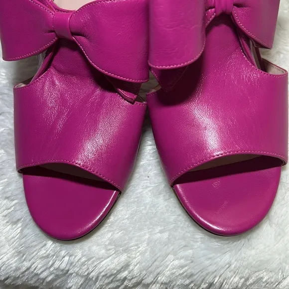 Kate Spade Imelda Zip Back Pink Fuschia Bow High Heel Size 8 1/2