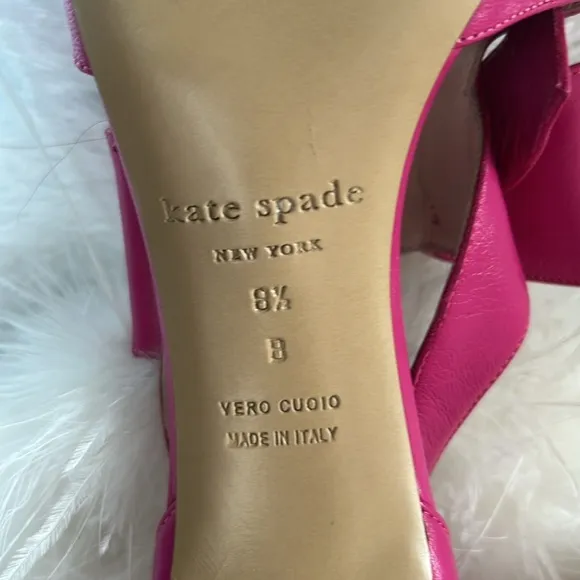 Kate Spade Imelda Zip Back Pink Fuschia Bow High Heel Size 8 1/2