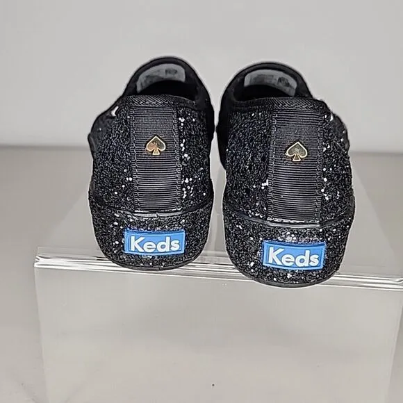 Kate Spade New York Keds Double Decker sneakers glitter black size 5 EUC