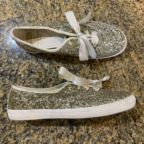 Keds X Kate Spade Gold glittery shoes size women’s 6