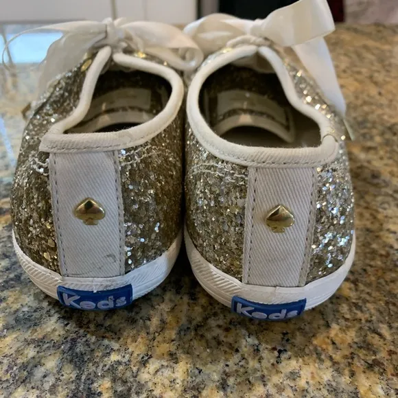 Keds X Kate Spade Gold glittery shoes size women’s 6