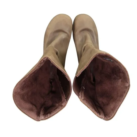 Keen Shoes Womens 5.5 Boots Wedge Mid Calf Pull On Leather Fashion Atika Brown