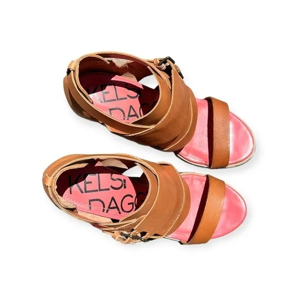 Kelsi Dagger | Gina Brown Vachetta Belted Cutout Strappy Sandals