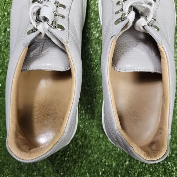 KOIO Gavia Gray‎ Leather Low Top Lace Up Shoes Women Size EU 39 US 9
