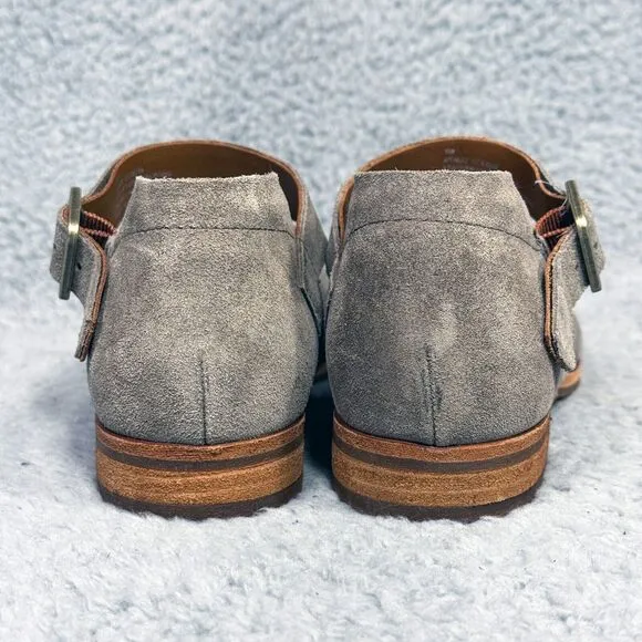 Kork-Ease Bellota Womens Size 7 Mary Jane Flats Taupe Suede Buckle Strap Shoes