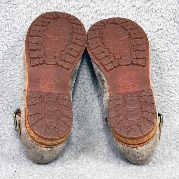 Kork-Ease Bellota Womens Size 7 Mary Jane Flats Taupe Suede Buckle Strap Shoes