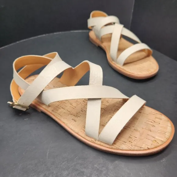 Kork Ease sandals women's 9M cream leather Bryleigh ankle strappy summer new$120