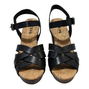 Korks black Strappy Ankle Chunky Heeled Sandals Women's Size 10 New!