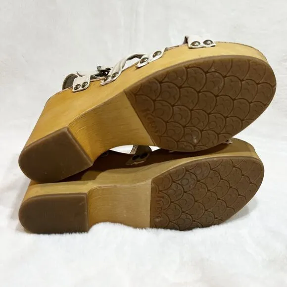 Korks Dawson Wedge Sandals Off White Strappy Women’s Sz 11