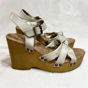 Korks Dawson Wedge Sandals Off White Strappy Women’s Sz 11