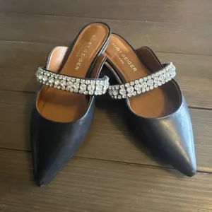 Kurt Geiger Black Princely Crystal Embellished Mule size 6.5