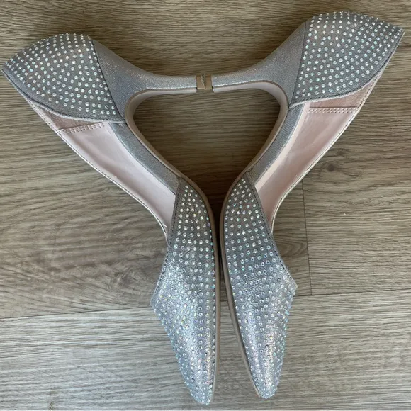Kurt Geiger Carvela Bejeweled Silver Cut-Out Heel