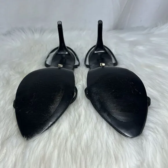 Kurt Geiger Shoreditch Black Leather Slingback NO ANKLE STRAP Sz 41.5/US 10.5