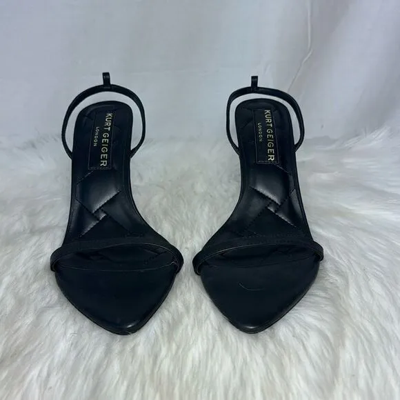 Kurt Geiger Shoreditch Black Leather Slingback NO ANKLE STRAP Sz 41.5/US 10.5