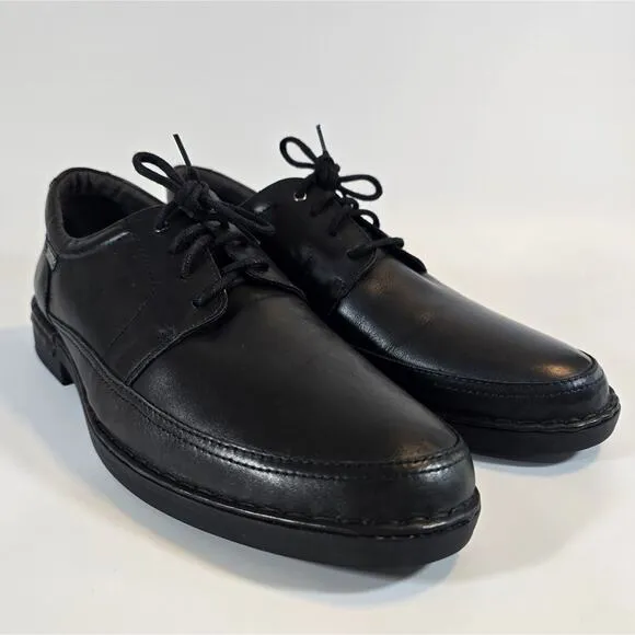 L Pikolinos Bermeo Black Leather Dress Shoes Sz 45 11 11.5 M0M-4255 Lace Up Mens