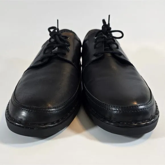 L Pikolinos Bermeo Black Leather Dress Shoes Sz 45 11 11.5 M0M-4255 Lace Up Mens