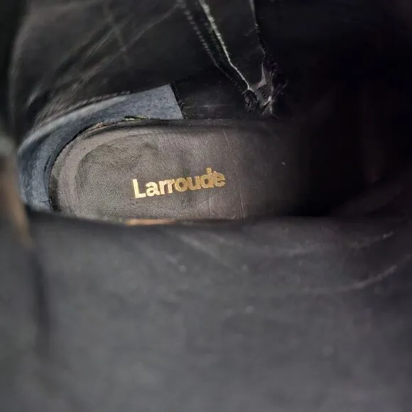 Larroude Mini Kate Suede Heel Boot Size 8.5 Ankle Zip Bootie Black