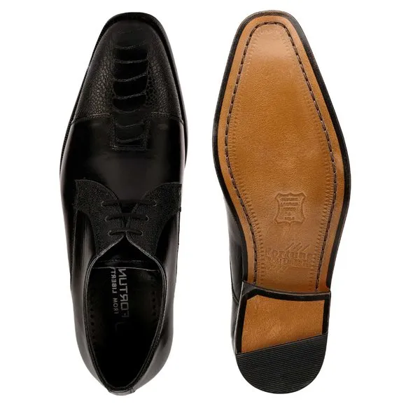 LIBERTYZENO Men's Black Lace-Up Shoes