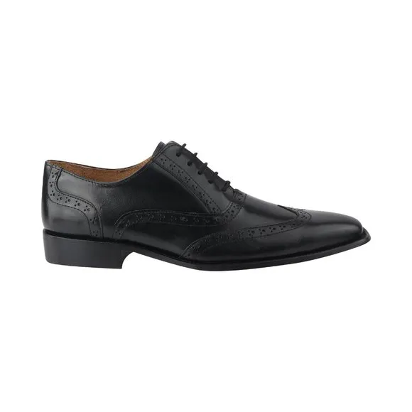 LIBERTYZENO Mens Black Leather Oxford Style Dress Shoes