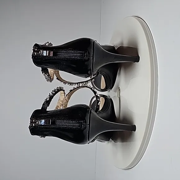 Life Stride Memories Sandal Heel Shoe Back Zipper Strap Open Toe Rhinestones 10W